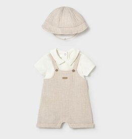 Mayoral SALE Tan Shortall Set w/Hat