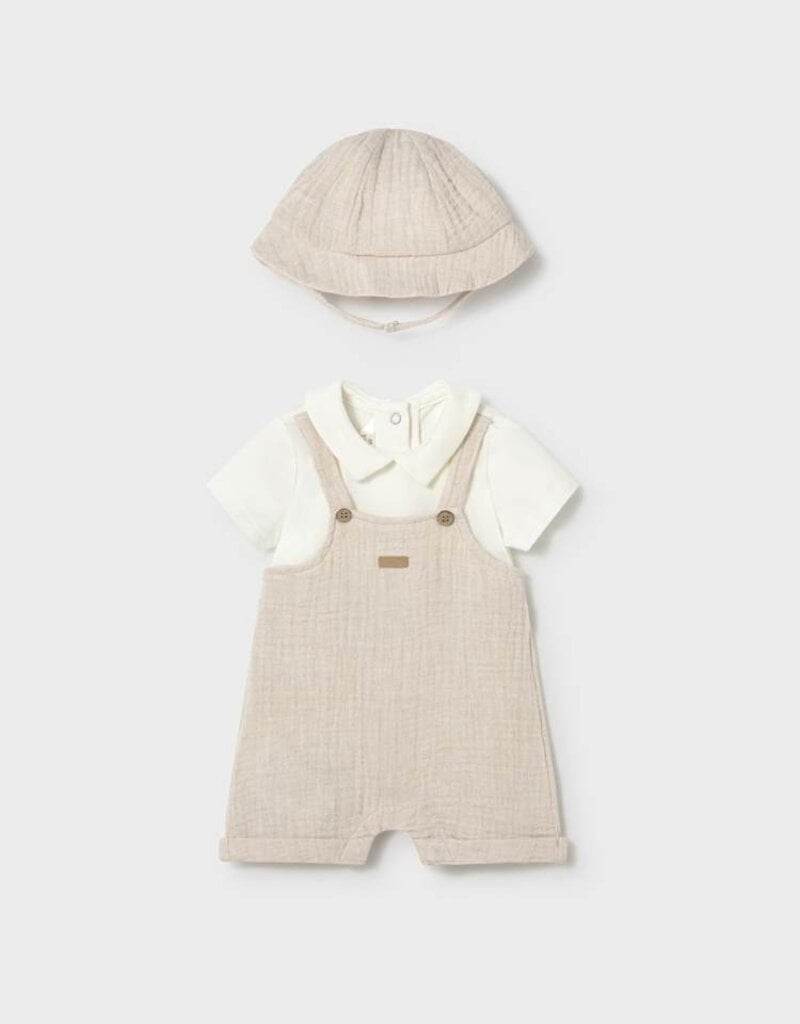 Mayoral Tan Shortall Set w/Hat