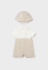 Mayoral Tan Shortall Set w/Hat