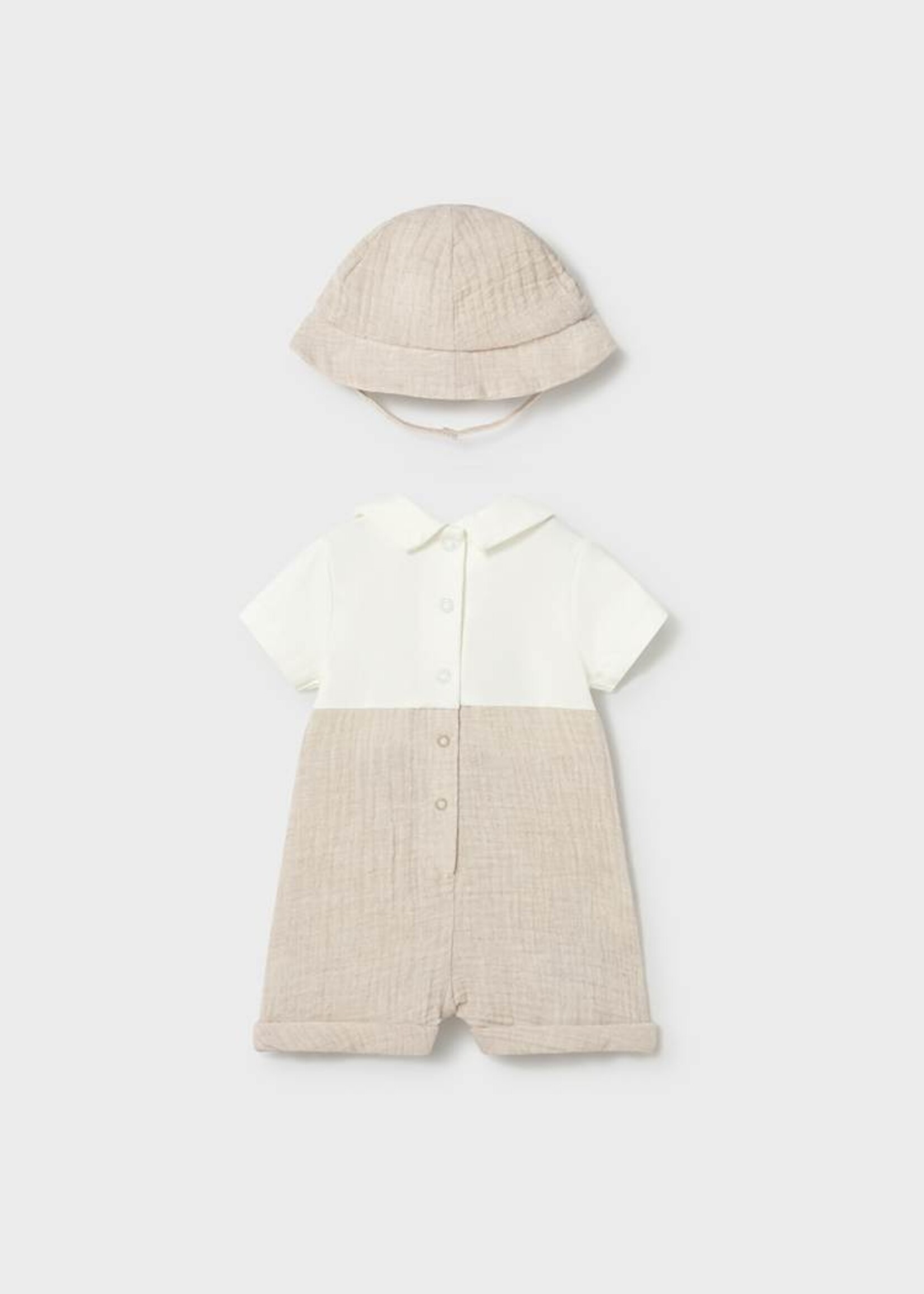 Mayoral Tan Shortall Set w/Hat