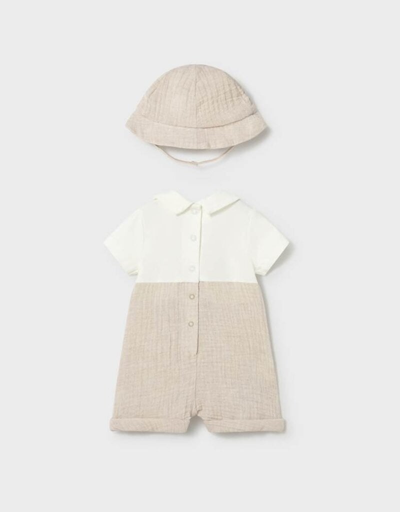 Mayoral Tan Shortall Set w/Hat
