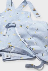 Mayoral Blue Shortall Sailboat Print w/Hat