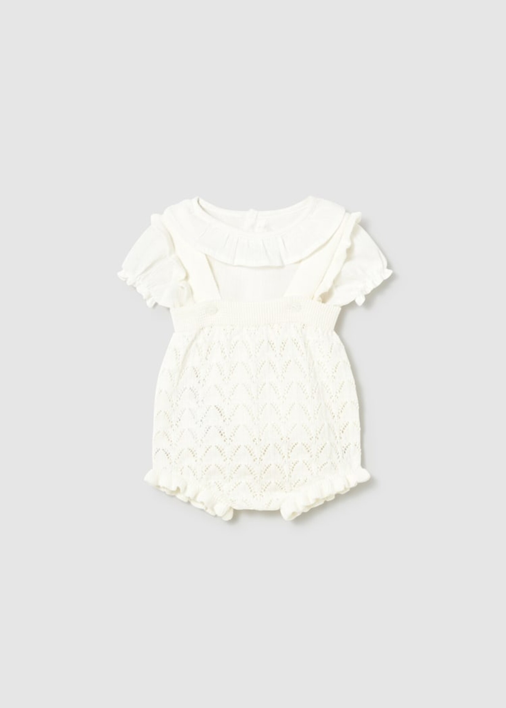 Mayoral Pale Yellow Bubble w/Collared Top