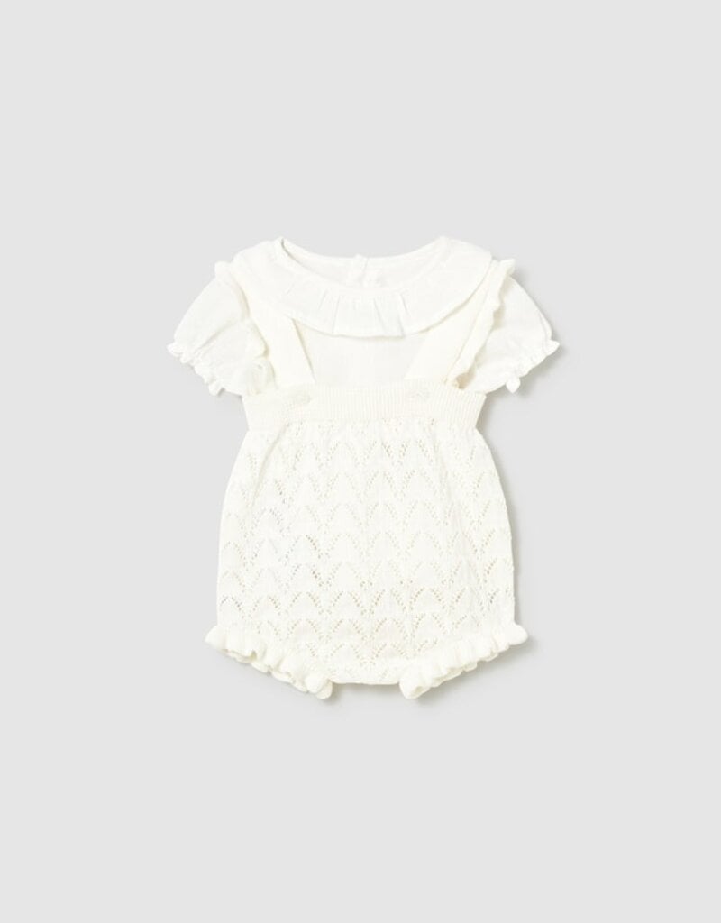 Mayoral Pale Yellow Bubble w/Collared Top