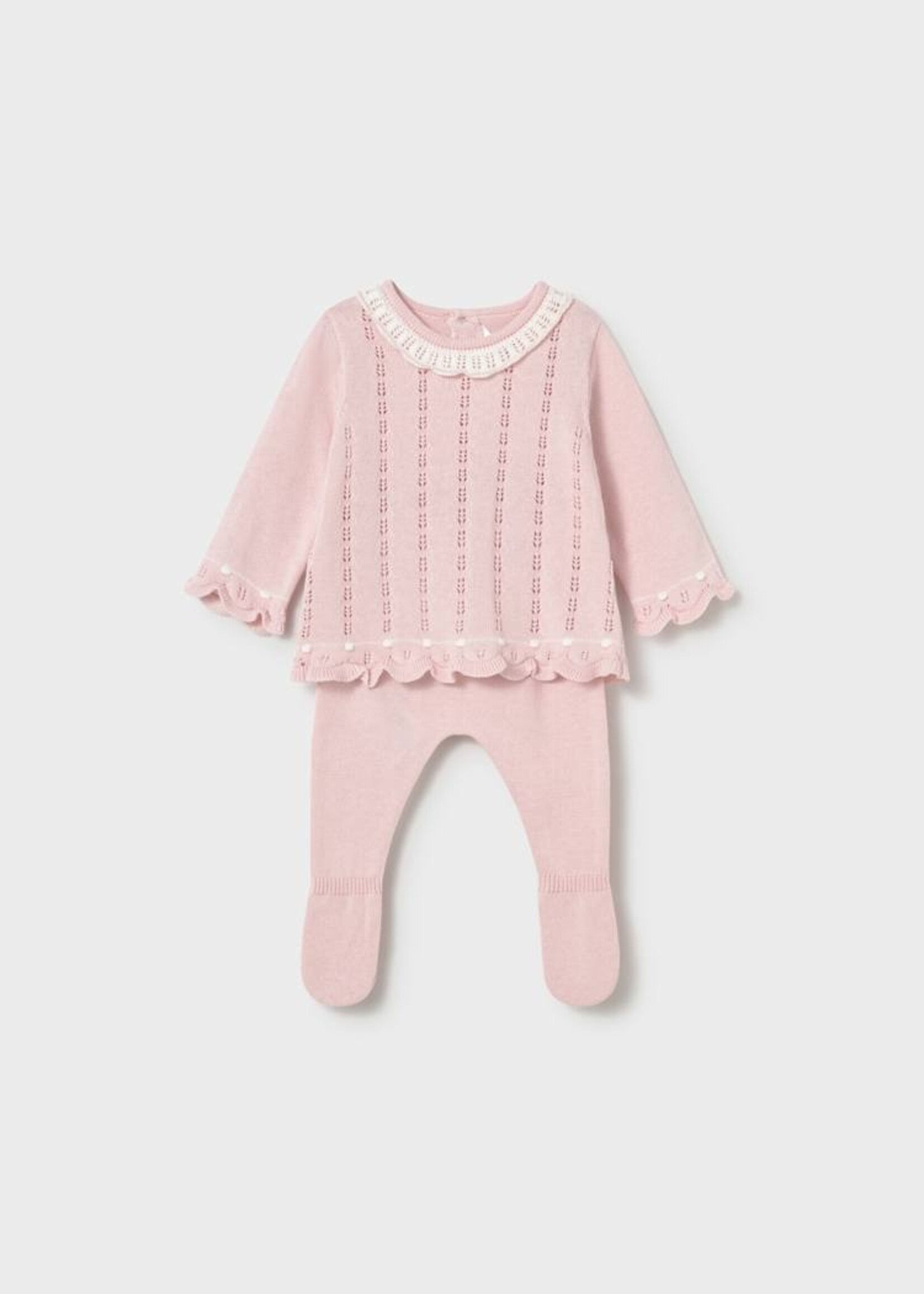 Mayoral Knit Set w/Footed Pants Pink