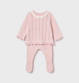 Mayoral Knit Set w/Footed Pants Pink