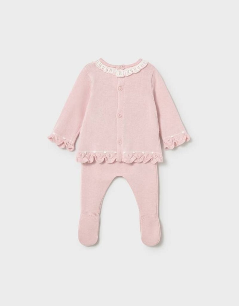 Mayoral Knit Set w/Footed Pants Pink