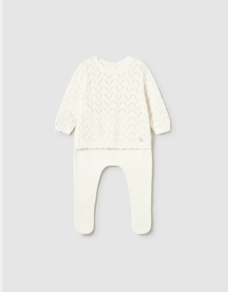 Mayoral Knit Set w/Footed Pants Pale Yellow