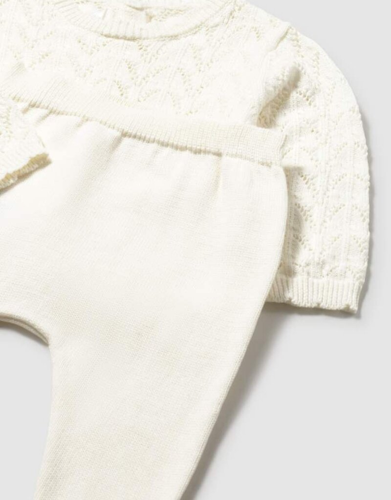 Mayoral Knit Set w/Footed Pants Pale Yellow