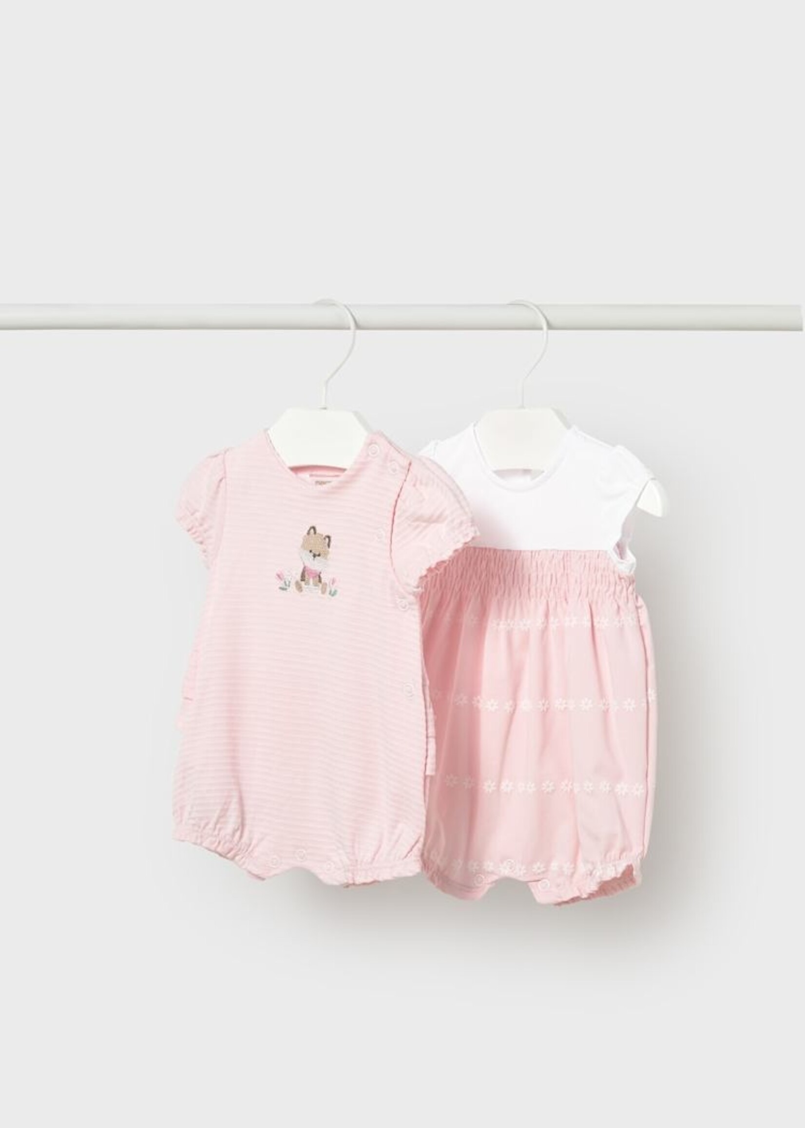 Mayoral Pink Romper w/Fox Applique