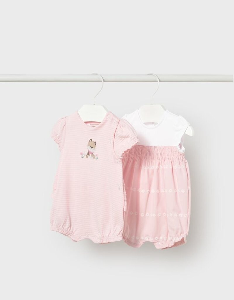 Mayoral Pink Romper w/Fox Applique