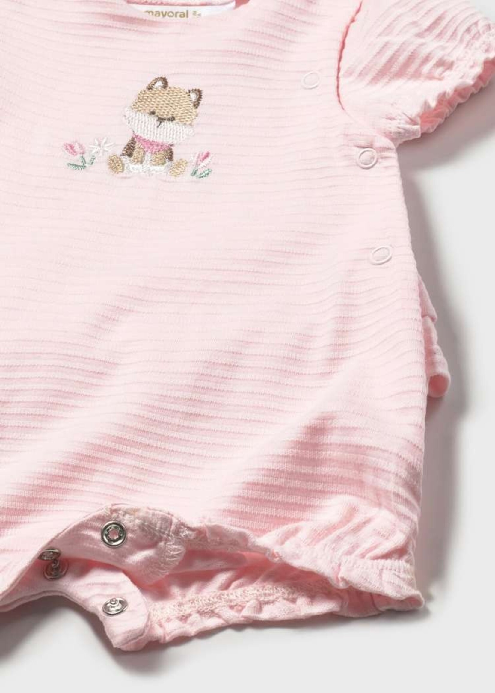 Mayoral Pink Romper w/Fox Applique