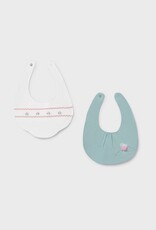 Mayoral Mint Embroidered Bib 2pc Set