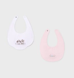 Mayoral Pink Embroidered Bib 2pc Set
