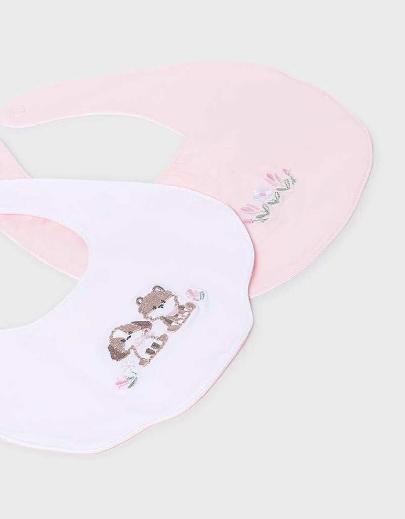 Mayoral Pink Embroidered Bib 2pc Set