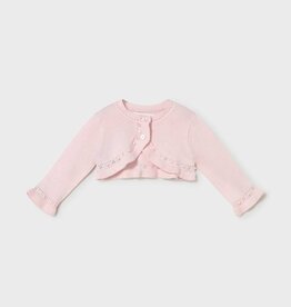 Mayoral Pink Knit Frill Cardigan