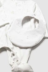 Mayoral Goose Print White 3pc Footie Set