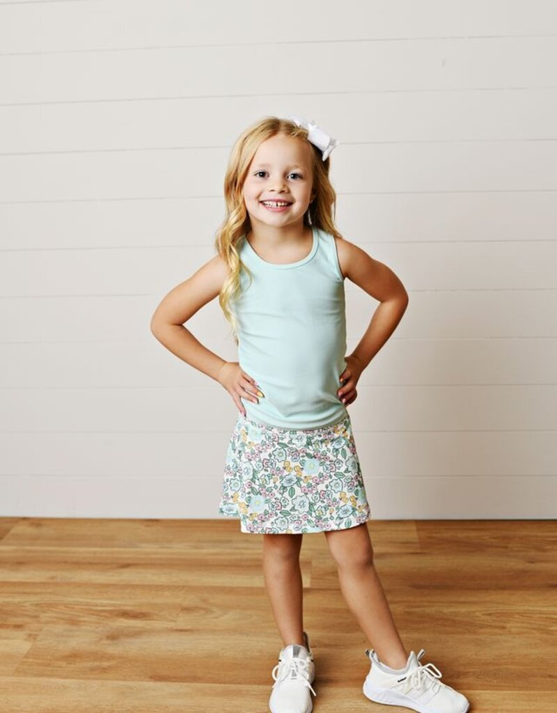 Swoon Kids Clothing Aqua Bloom Tennis Skirt