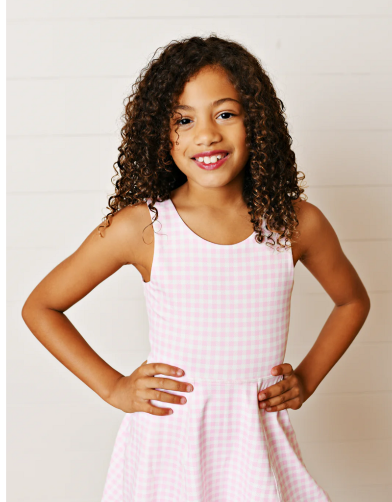 Swoon Kids Clothing Pink Gingham Activewear Dress
