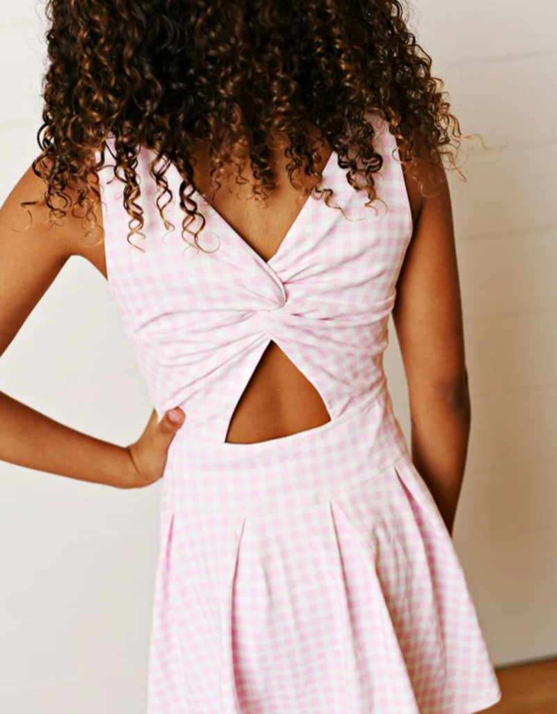 Swoon Kids Clothing Pink Gingham Activewear Dress