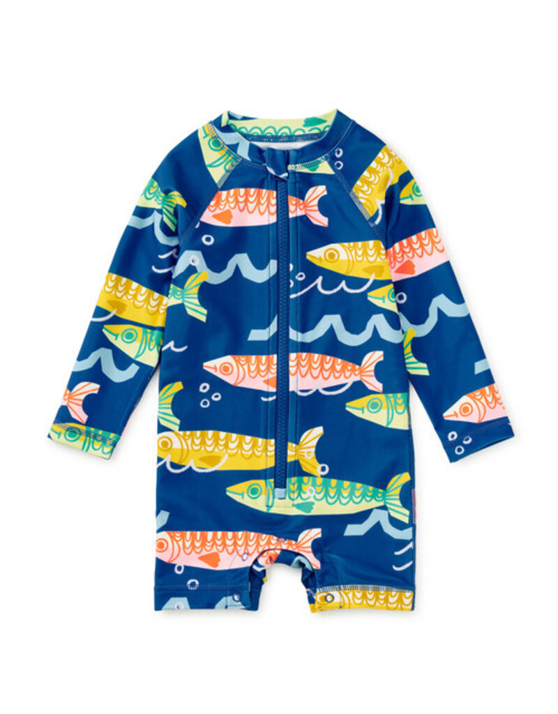 Tea Collection RASH GUARD BABY SWIMSUIT SARDINAS DEL MAR