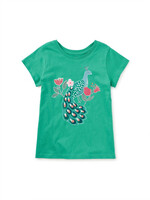 Tea Collection ALHAMBRA PEACOCK GRAPHIC TEE SPINACH