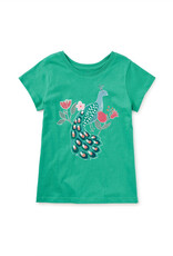 Tea Collection ALHAMBRA PEACOCK GRAPHIC TEE SPINACH