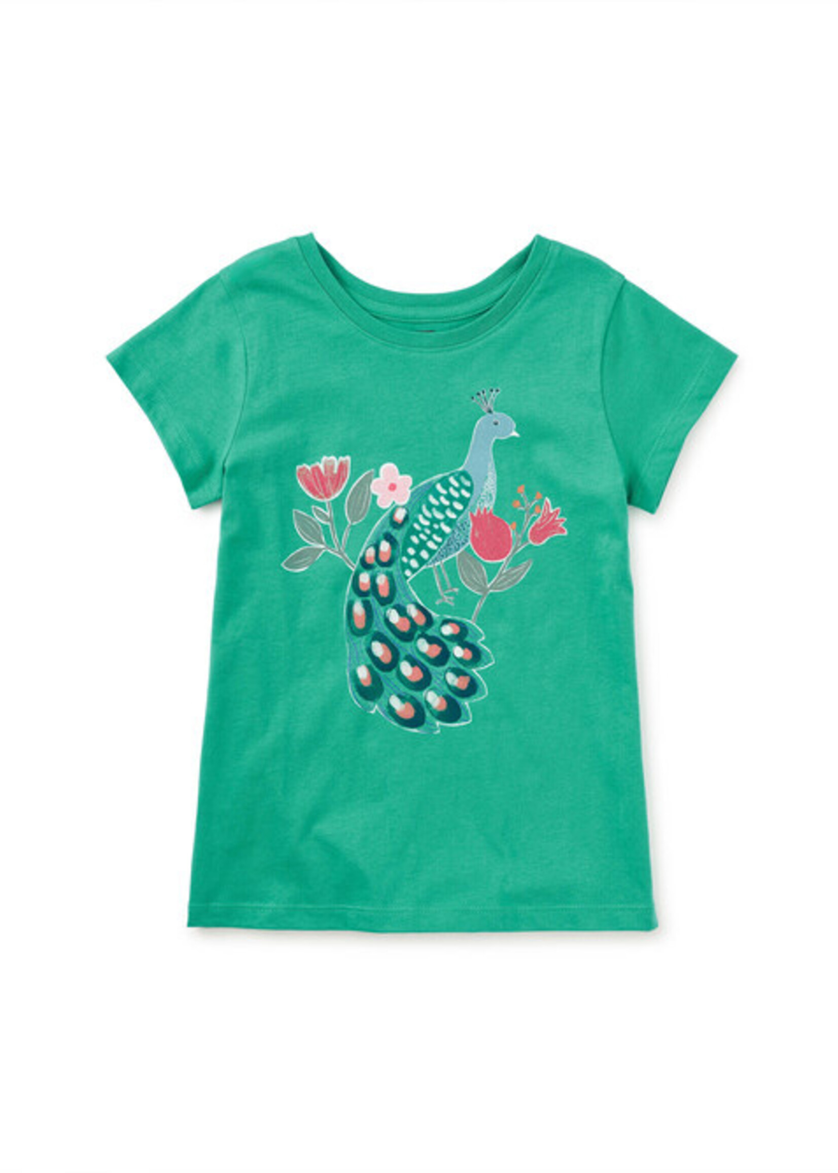 Tea Collection ALHAMBRA PEACOCK GRAPHIC TEE SPINACH