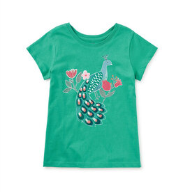 Tea Collection ALHAMBRA PEACOCK GRAPHIC TEE SPINACH