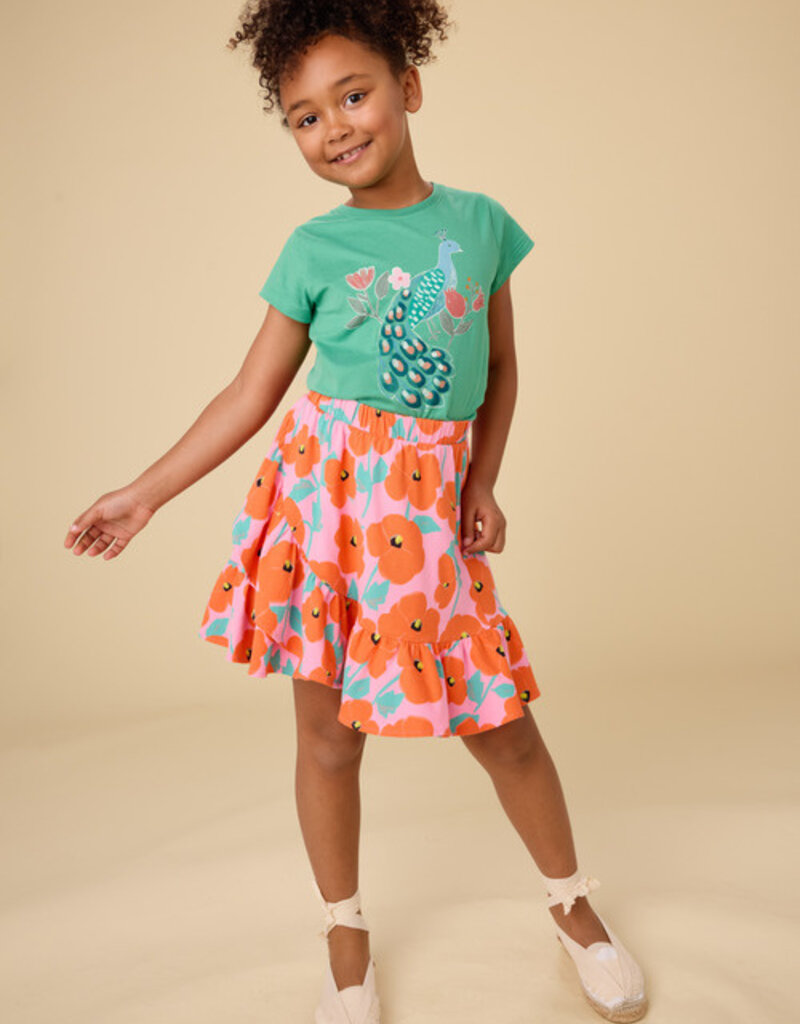 Tea Collection ALHAMBRA PEACOCK GRAPHIC TEE SPINACH