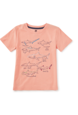 Tea Collection SHARK TALES GRAPHIC TEE PEACH