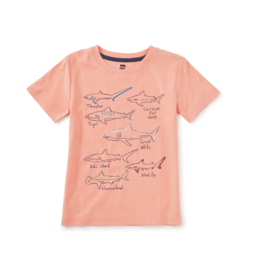 Tea Collection SHARK TALES GRAPHIC TEE PEACH