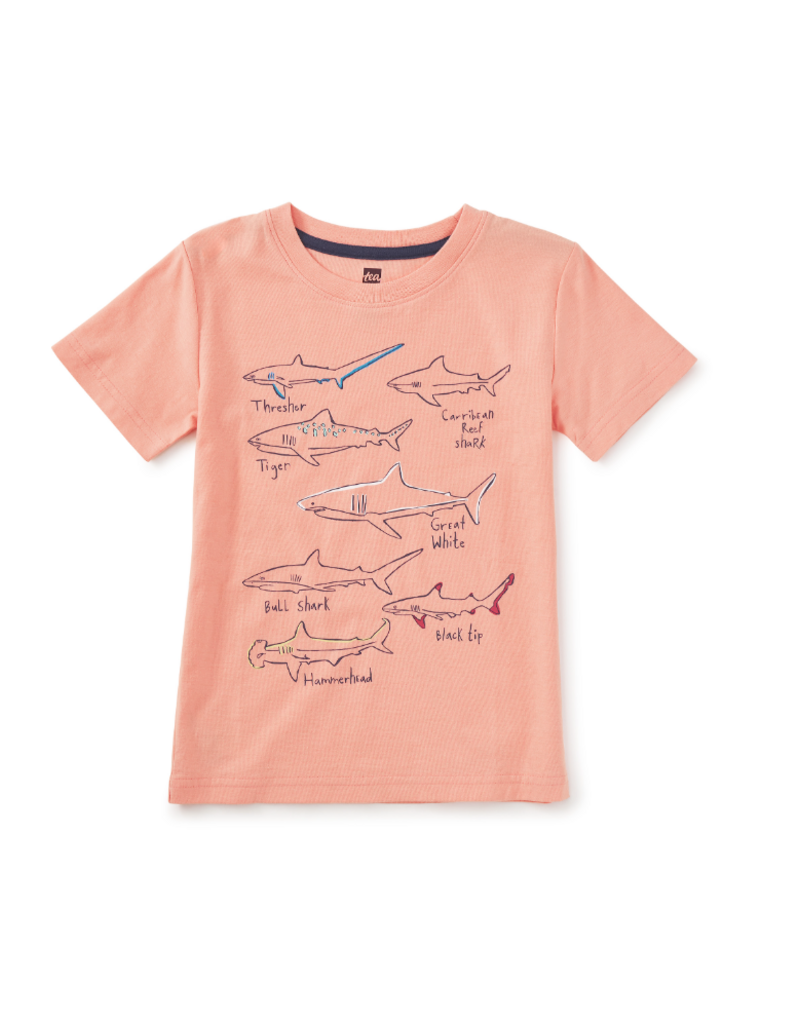 Tea Collection SHARK TALES GRAPHIC TEE PEACH