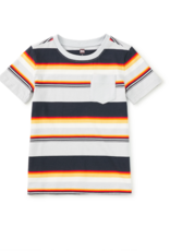Tea Collection STRIPE POCKET TEE DUSK