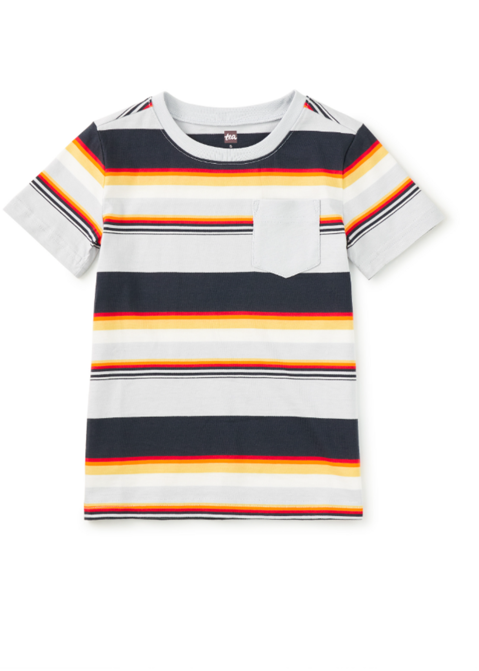 Tea Collection STRIPE POCKET TEE DUSK