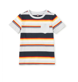 Tea Collection STRIPE POCKET TEE DUSK