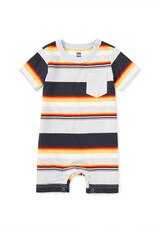 Tea Collection POCKET SHORTIE BABY ROMPER DUSK