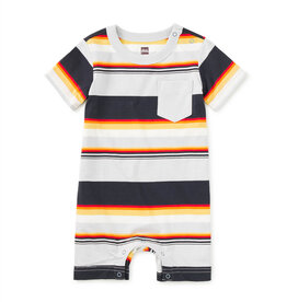 Tea Collection POCKET SHORTIE BABY ROMPER DUSK