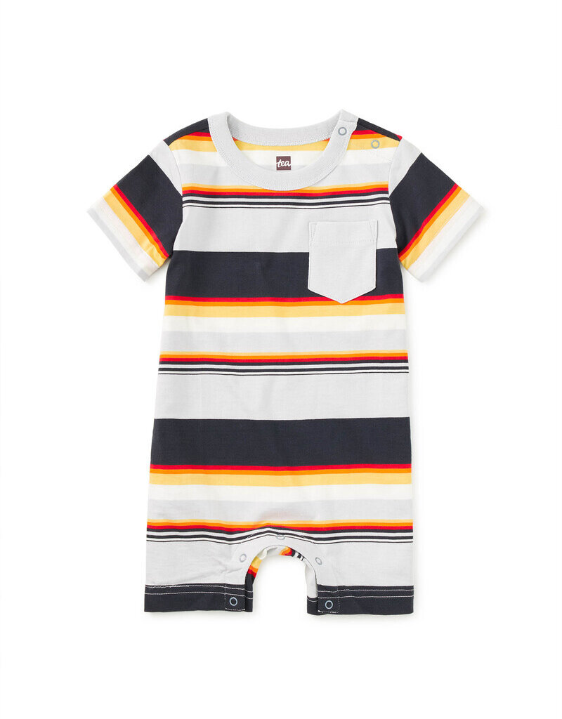 Tea Collection POCKET SHORTIE BABY ROMPER DUSK