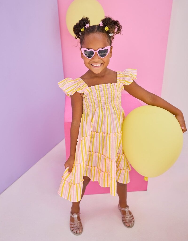 Bisby Twirl Dress Buttercup Seersucker