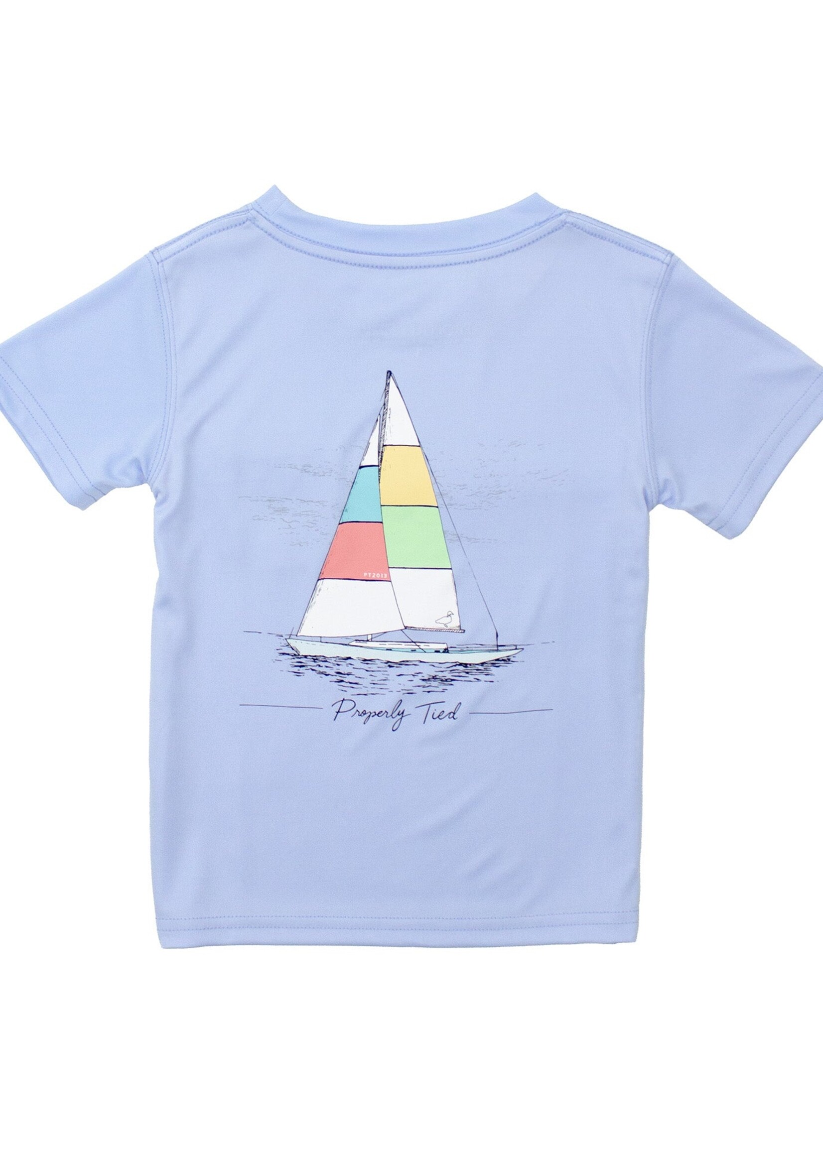 Properly Tied Girls Performance Tee S/S Set Sail Lt Blue