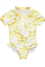 Pink Chicken Short Sleeve Arden Suit Yellow Daffodils
