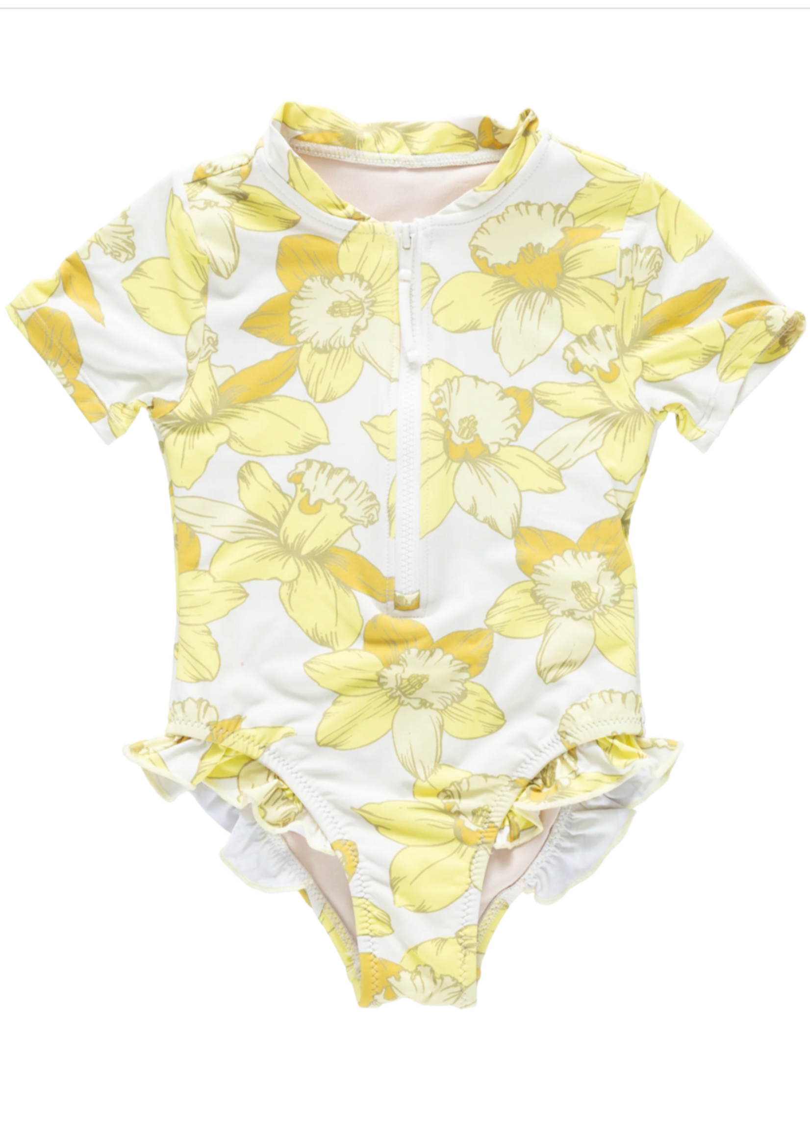 Pink Chicken Short Sleeve Arden Suit Yellow Daffodils