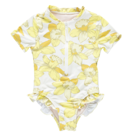 Pink Chicken Short Sleeve Arden Suit Yellow Daffodils