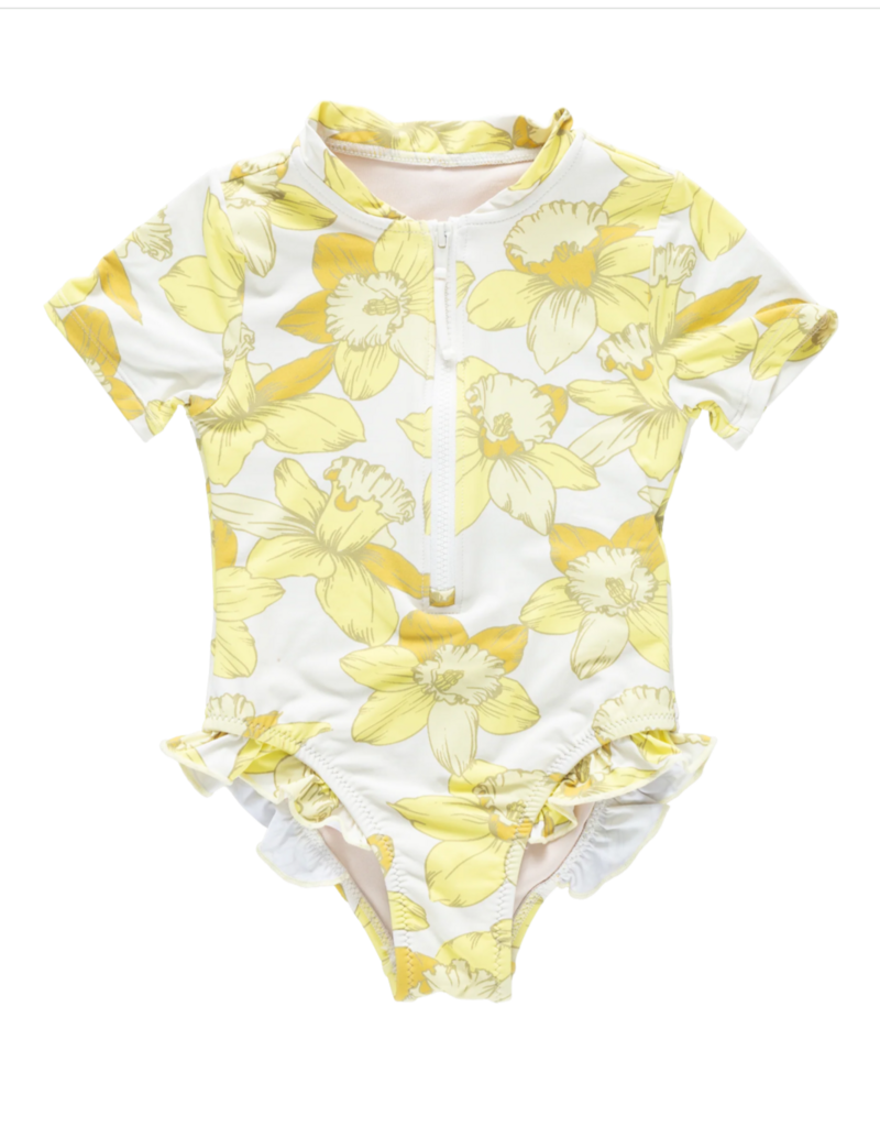 Pink Chicken Short Sleeve Arden Suit Yellow Daffodils