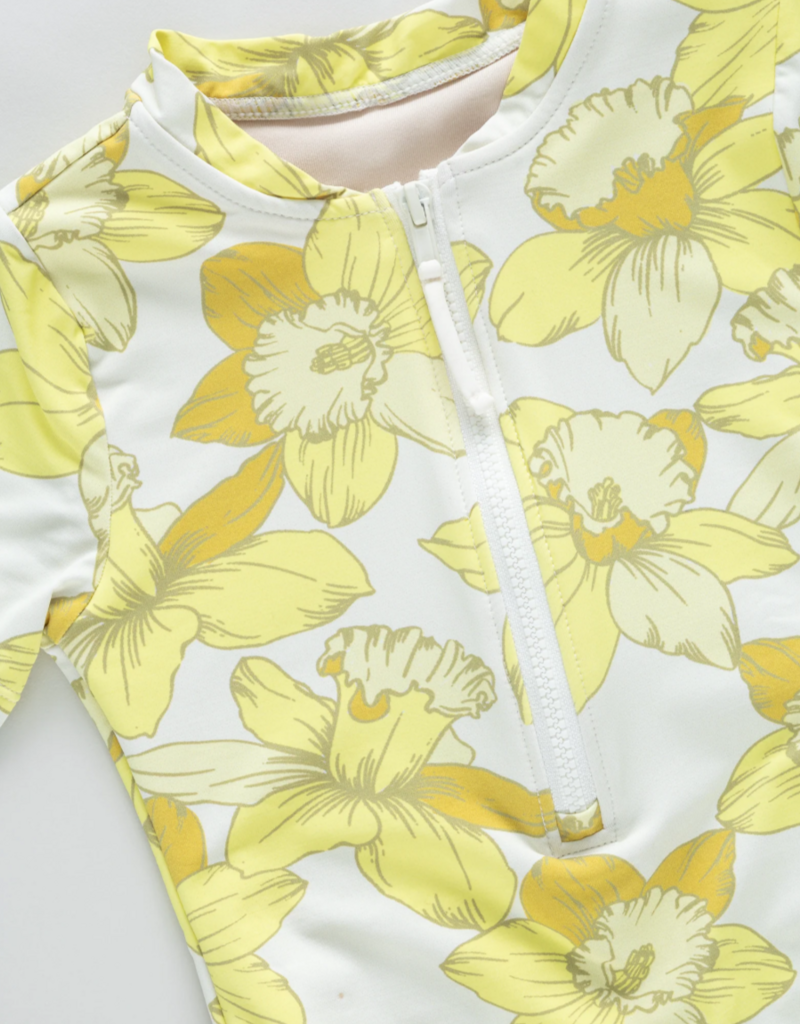 Pink Chicken Short Sleeve Arden Suit Yellow Daffodils