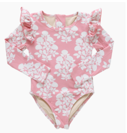 Pink Chicken girls rachel suit - pink bouquet floral