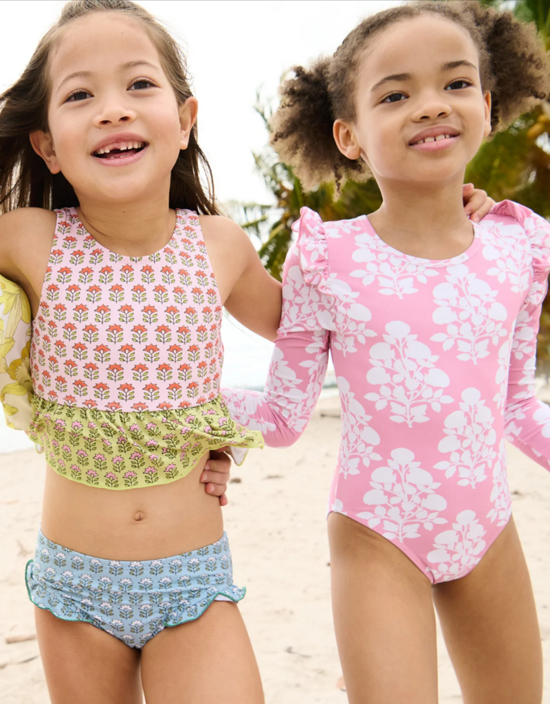 Pink Chicken girls rachel suit - pink bouquet floral