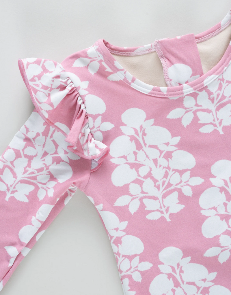 Pink Chicken girls rachel suit - pink bouquet floral
