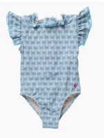 Pink Chicken SALE. girls jennifer suit - blue prairie block print